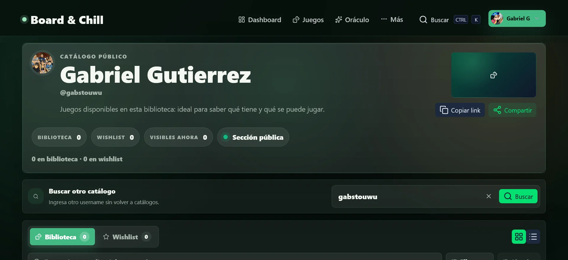 Public library profile. A shareable profile lets anyone explore a person’s library, wishlist, and public collection without requesting screenshots.